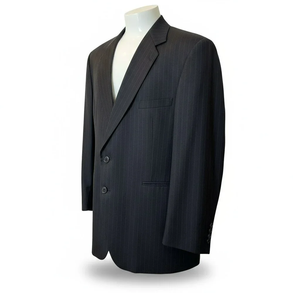 Robert Kent Wool Blazer 100% Wool | 2-Button Pinstripe Suit Jacket 29x27